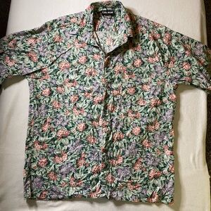 Floral Green Casual Button Down Shirt